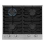 Imagem de Cooktop a Gás Fischer 4 Bocas Platinium com Trempe de ferro fundido Mesa Vidro 33800-92121 Bivolt