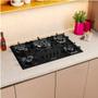 Imagem de Cooktop à Gás Mueller 5 bocas Tripla Chama Mesa de Vidro - Bivolt