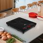 Imagem de Cooktop Indução 1 Boca Portátil PandaPlus 2000W 220V Touch 8 Níveis Potência Temperatura Trava de Segurança Timer Vitrocerâmico Ícones Acesso Rápido