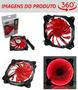 Imagem de Cooler Led Fan DEX DX-12F Vermelho 12cm 120mm 120x120x25mm Fan Ventoinha Gabinete Desktop PC Gamer