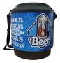 Imagem de Cooler Térmico Redondo 30 Latas Adesivado Azul Para Cerveja Com Alça De Nylon