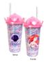 Imagem de Copo Ariel Pequena Sereia 500ml Com Canudo Rosa Original