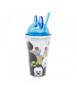 Imagem de Copo Azul Com Canudo E Orelhas Mickey e Minnie Tsum Tsum 450ml - Disney