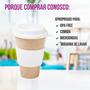 Imagem de Copo Bambu e Arroz Café Ecológico Com Tampa 450ml Tipo Starbucks Reutilizável