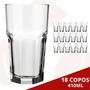 Imagem de Copo Bristol 410ML Transparente Cappuccino Bebidas 18 Peças