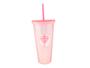 Imagem de Copo c/ Canudo Texturizado 700 ml rosa Diva Uatt Diamante 