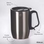Imagem de Copo Caneca Térmica Aço Inox 350 Ml Para Café Chá Chocolate Com Tampa