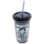 Imagem de Copo Canudo Wb Joker Wanted Preto 9,5X9,5X15,5 Cm 500 Ml