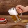 Imagem de Copo chopp em vidro 400ml com campainha cerveja caneca com sino luxo happy hour