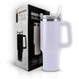 Imagem de Copo com Canudo  Copo Térmico Inox 1200ml  Parede Dupla com Canudo  Excelente Caneca Térmica