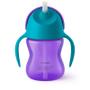 Imagem de Copo com canudo curvado 200ml azul e roxo - Philips Avent