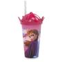 Imagem de Copo Com Canudo E Coroa Frozen Ana E Elsa Premium 500Ml