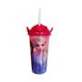 Imagem de Copo Com Canudo E Coroa Frozen Ana E Elsa Premium 500Ml