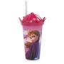Imagem de Copo Com Canudo E Coroa Frozen Ana E Elsa Premium 500Ml