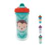 Imagem de Copo com Canudo Infantil Parede Dupla Buba Macaco ou Unicórnio 320ml