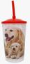 Imagem de Copo com Tampa e Canudo Cachorro Raças Pet 750 ml Golden Retriever - Pet Toys