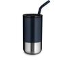 Imagem de Copo Com Tampa e Canudo Inox 550ml Azul