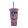 Imagem de Copo com Tampa e Canudo Rosa - Mãe Eu Te Amo - 600ml - 1 unidade - Rizzo