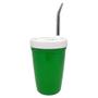 Imagem de Copo Cuia Tereré Plástico Prático Verde Com Bomba Inox