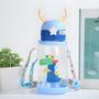 Imagem de Copo de Água Infantil 600ml com Canudo - À Prova de Vazamento - Design de Chifre
