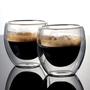 Imagem de Copo de café vidro parede dupla 80ml kit 2 unidades
