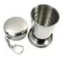 Imagem de Copo De Inox Portátil Retrátil Com Tampa Chaveiro 150ml