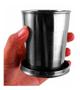 Imagem de Copo De Inox Portátil Retrátil Com Tampa Chaveiro 150ml