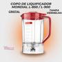 Imagem de Copo de Liquidificador Mondial Turbo L-850 L-900 Cristal - Tampa Vermelha