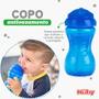 Imagem de Copo de Transição 12m+ Infantil Nûby Tampa Retrátil Antivazamento 300ml Canudo de Silicone Azul