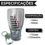 Imagem de Copo De Vidro 580ml + Chaveiro Abridor Cerveja Personalizado Presente Especial Dia dos Pais