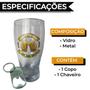 Imagem de Copo De Vidro 580ml + Chaveiro Abridor Cerveja Personalizado Presente Especial Dia dos Pais