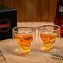 Imagem de Copo De Vidro Duplo Caveira 3D skull Whisky 120ml