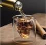 Imagem de Copo De Vidro Duplo Caveira 3D skull Whisky 120ml