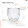 Imagem de Copo De Vidro Parede Dupla Xicara Café Chá 250ml 2 Unidades 