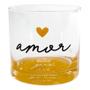 Imagem de Copo de Whisky Vidro Allmix Cylinder Rocks Love Gold 305 ML Amor Incolor