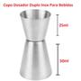 Imagem de Copo Dosador Duplo Inox 25ml 50ml Medidor Drink Profissional para Bebidas Ideal Uso Coqueteleira