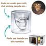 Imagem de Copo Duplo de Caveira Vidro Duplo 150ml 4 Un Dose Whisky Shot