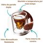 Imagem de Copo Duplo de Caveira Vidro Duplo 150ml 4 Un Dose Whisky Shot