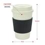 Imagem de Copo Fibra Bambu Com Mexedor Preto 450Ml