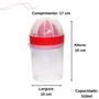 Imagem de Copo Fit com Espremedor de Frutas 510ml Portátil com tampa de Plástico Resistente Vermelho para Laranja Limão e Sucos Nitron
