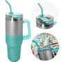 Imagem de Copo Garrafa Térmica Com Alça 1200ml Glitter Parede Dupla Aço Inox