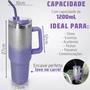 Imagem de Copo Garrafa Térmica Glitter Com Alça Parede Dupla Aço Inox 1200ml