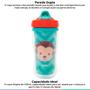 Imagem de Copo Infantil Bebê Criança +12 Meses Parede Dupla C/ Tampa Retrátil Canudo Silicone Animal Fun Buba