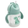 Imagem de Copo Infantil Com Alça Removível E Canudo Dino Verde 240ml - Buba