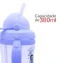 Imagem de Copo Infantil com Canudo de Silicone Com Alça Tampa 380 ml