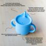 Imagem de Copo Infantil Com Canudo e Tampa Treinamento De Silicone Livre de BPA Azul Mimo Style