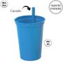 Imagem de Copo infantil com canudo fixo 300ml Plasutil 2 rosa unidades ref. 2581