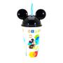 Imagem de Copo Infantil Mickey Com Orelha e Canudo 500ml Plasútil