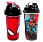 Imagem de Copo Infantil Shake Super Homem e Homem Aranha 580ml Tampa com Rosca