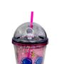 Imagem de Copo Infantil Space Moon Acrílico Glitter Canudo Tampa 450ml